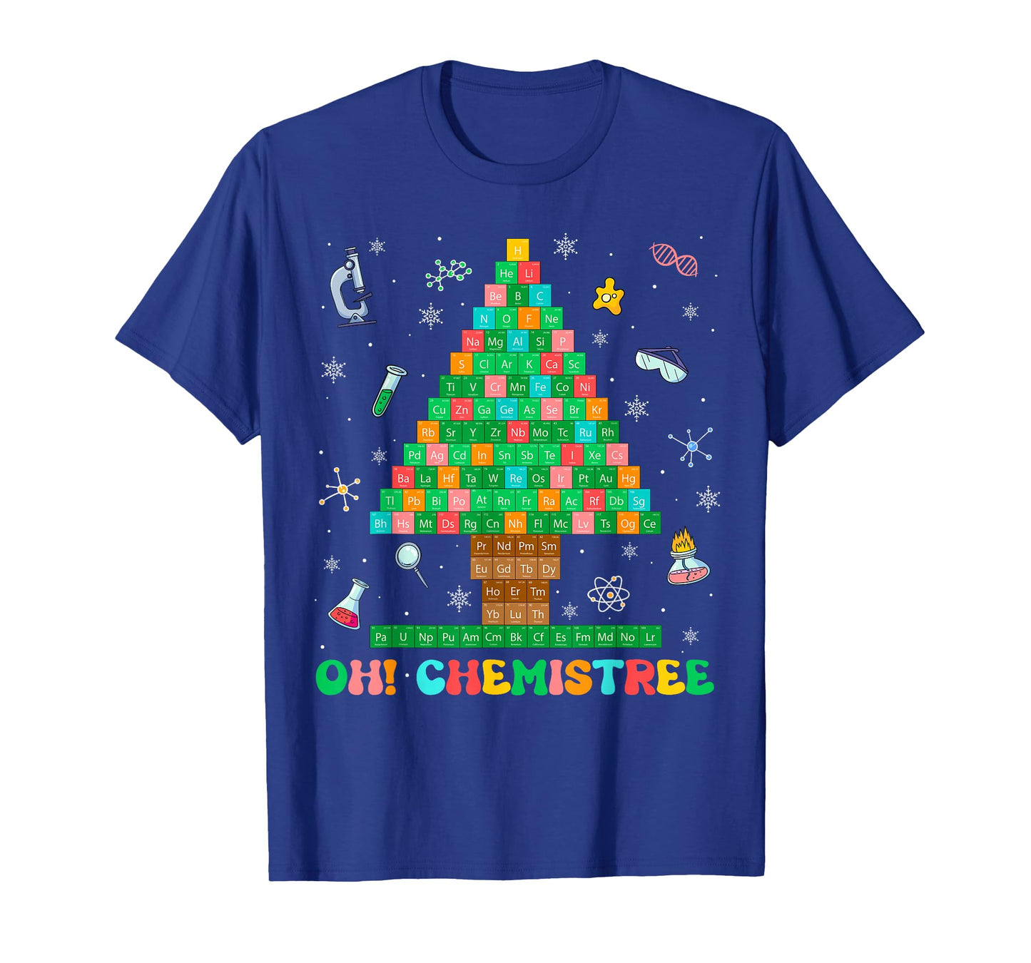 Oh Chemistree Chemistry Xmas Tree Science Periodic Table T-Shirt