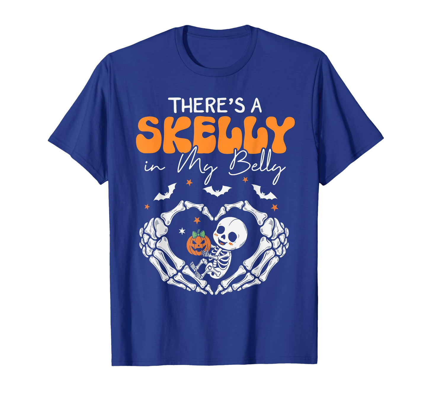 There's A Skelly in My Belly Funny Halloween Pregnancy Women T-Shirt