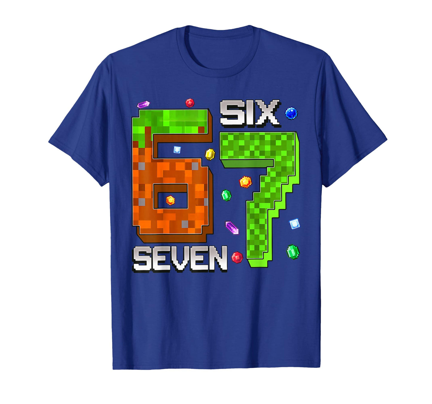 Funny Meme 67 Pixel Birthday Boy Six Seven 6 7 T-Shirt