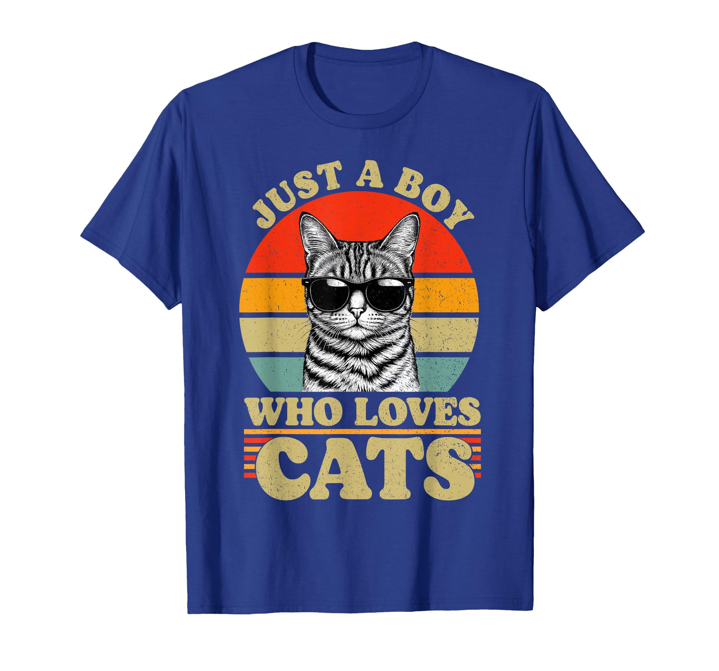 Just A Boy Who Loves Cats Vintage for Mens Kids Boys T-Shirt
