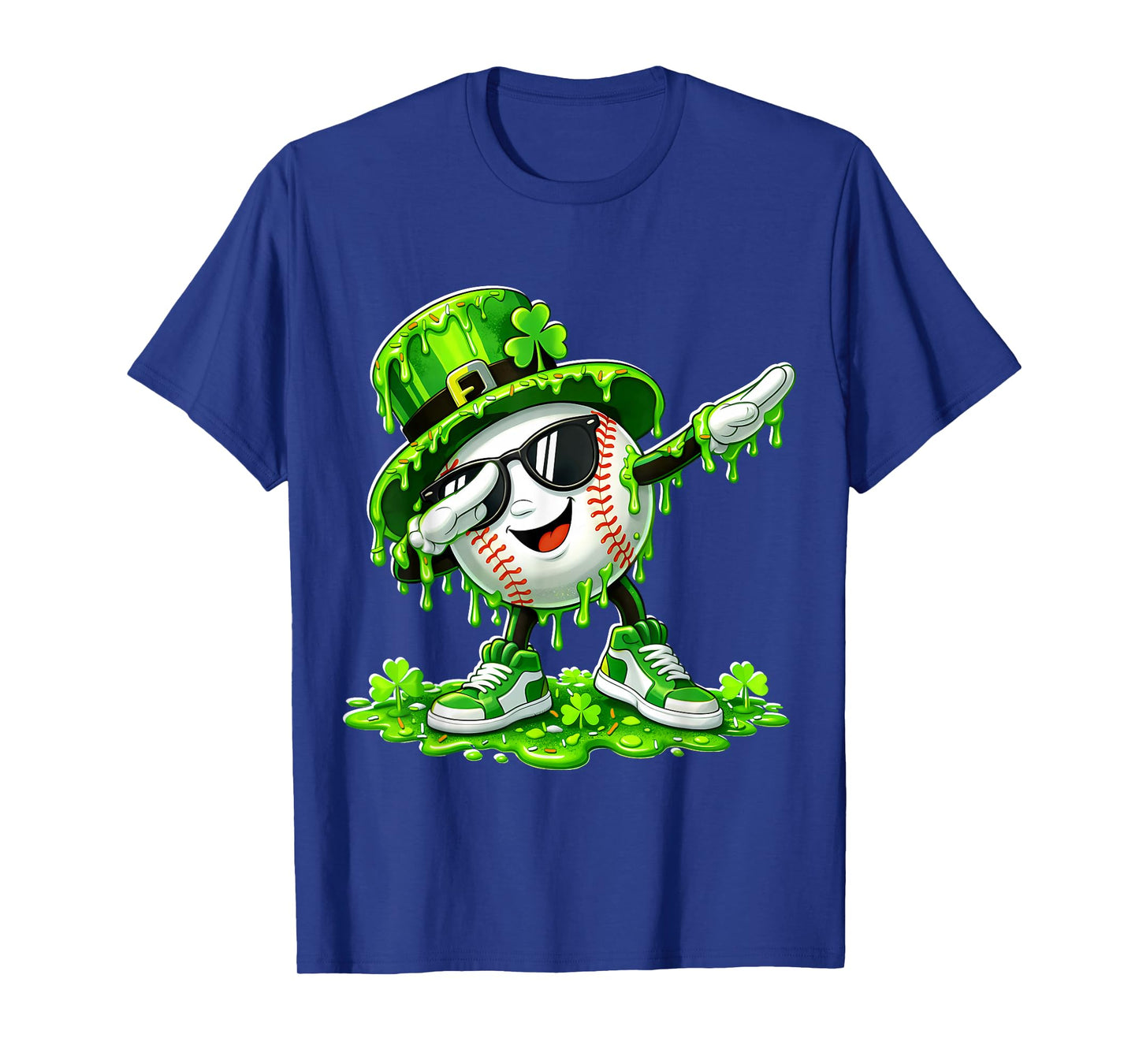 Dabbing St Patricks Day Baseball Ice Cream Drip Boy Kids Men T-Shirt