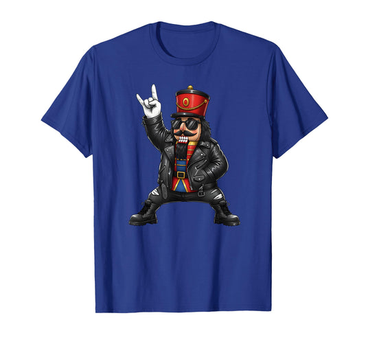 Rocker Nutcracker Heavy Metal Christmas Biker T-Shirt