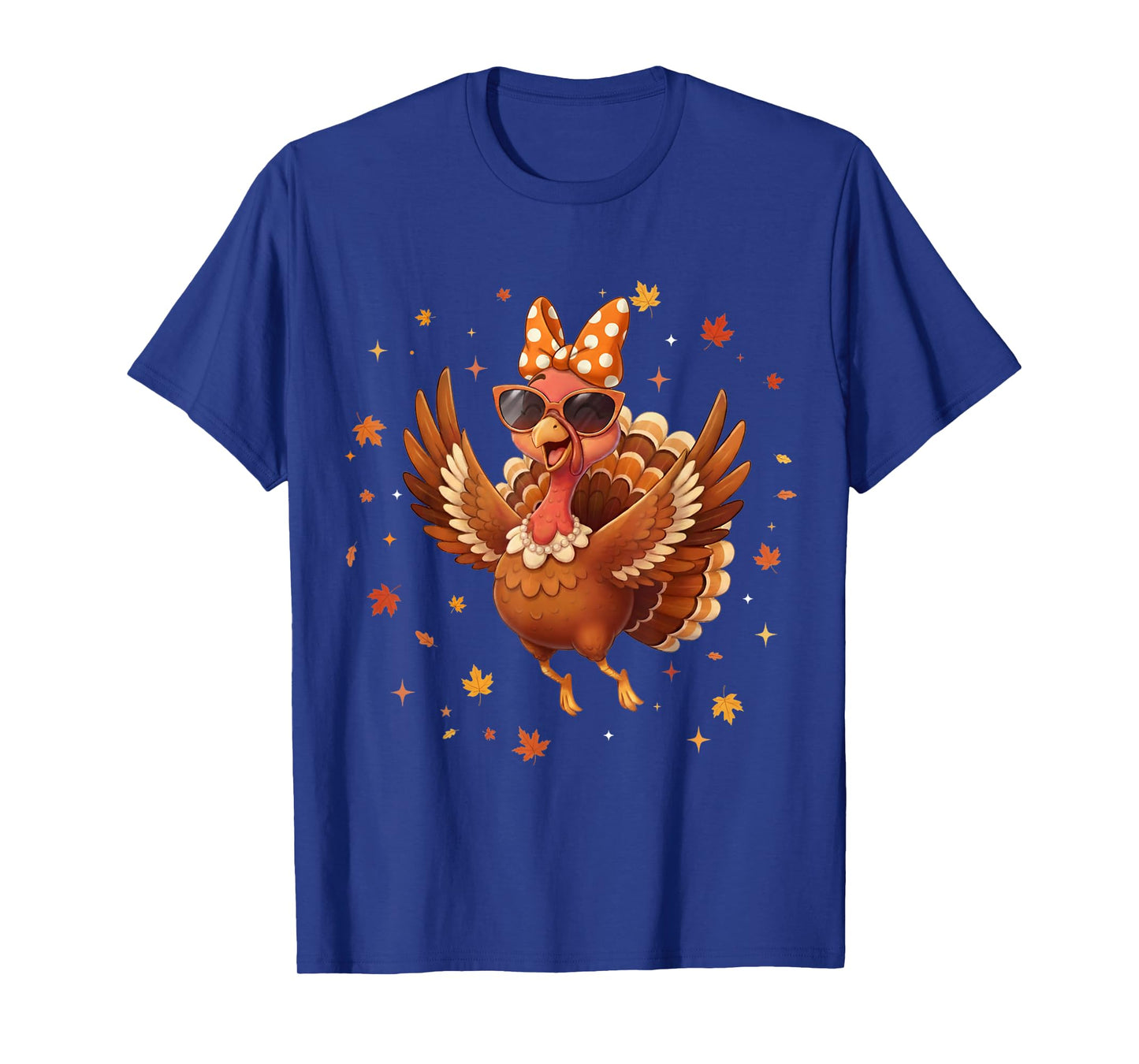 Funny Thanksgiving Fall Happy Turkey Dancing Coquette Bow T-Shirt