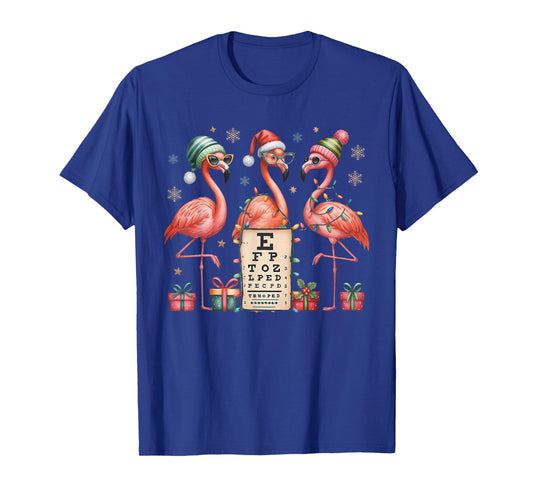 Flamingo Christmas Optometry Ophthalmologist Eye Dr Optician T-Shirt