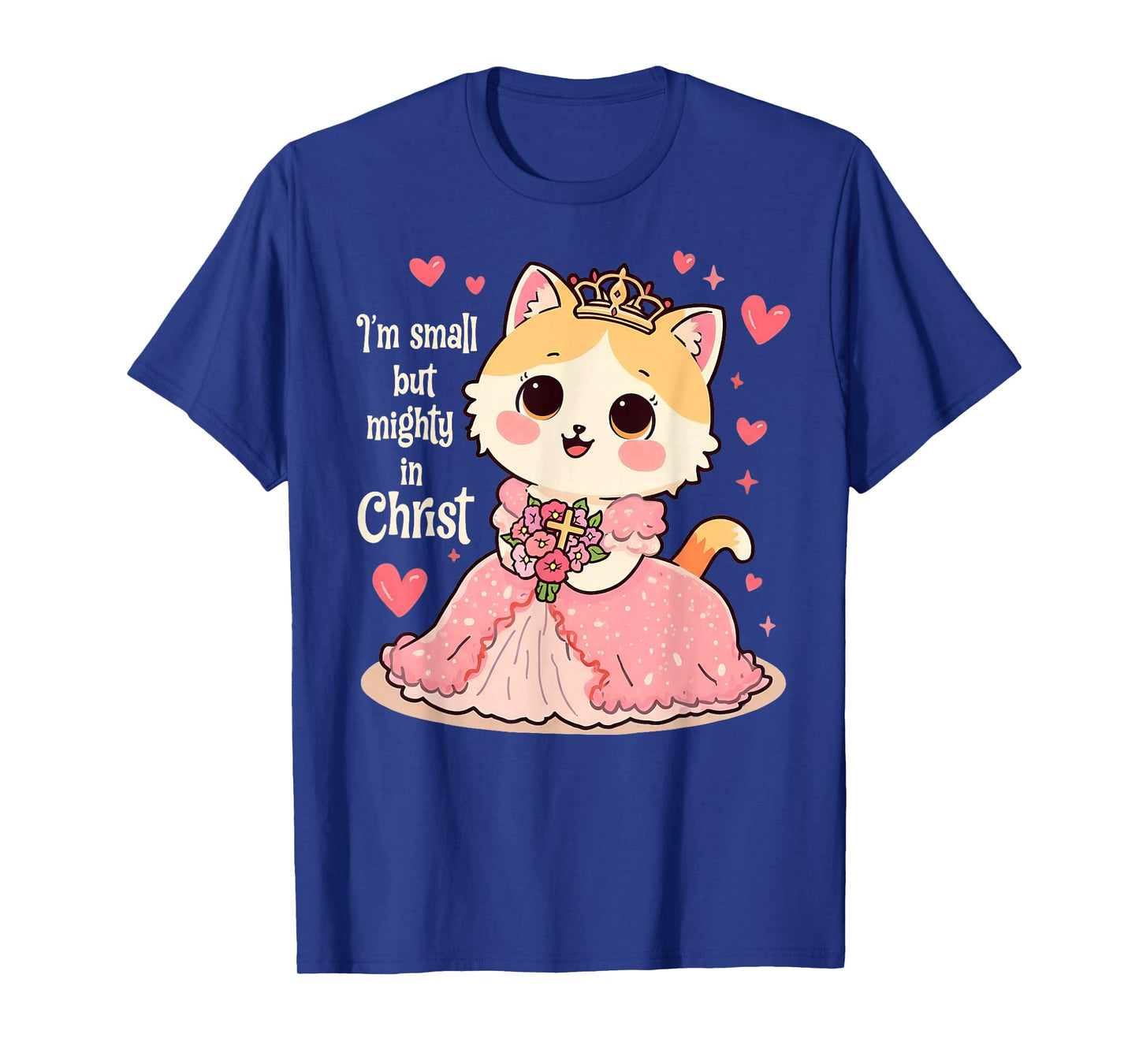 Christian Kids I Am Small But Mighty in Christ Cute Cat T-Shirt