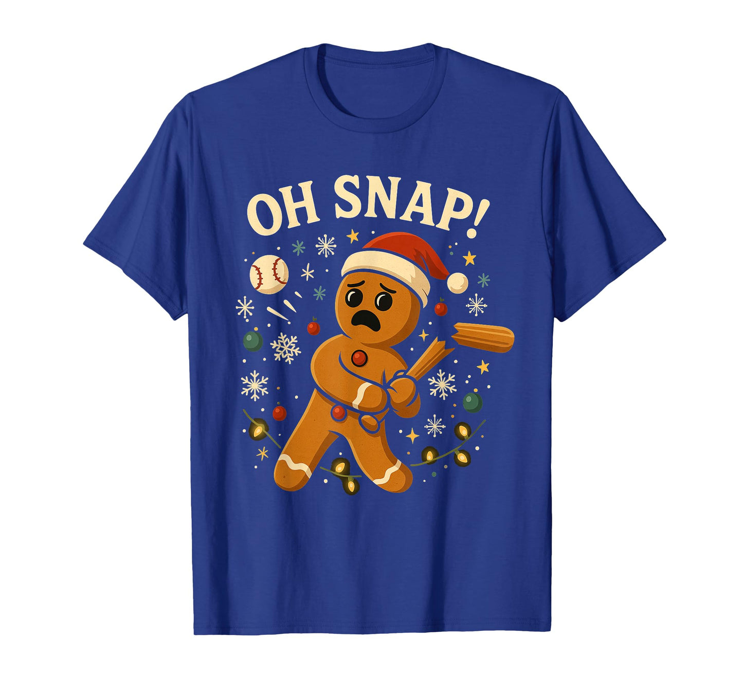Oh Snap Gingerbreadman Christmas Baseball T-Shirt