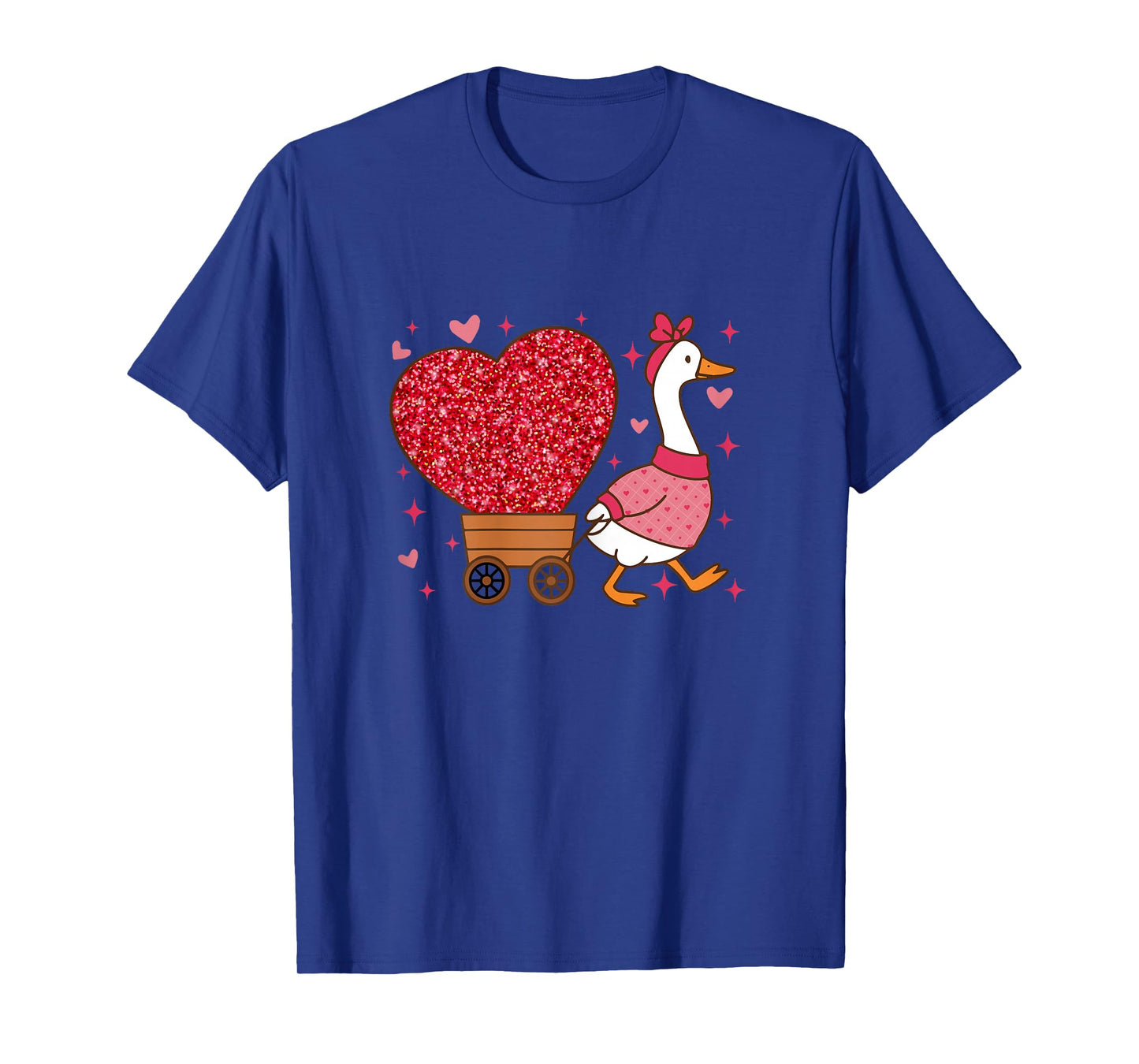 White Valentines Silly Goose Heart for Teachers Kids T-Shirt