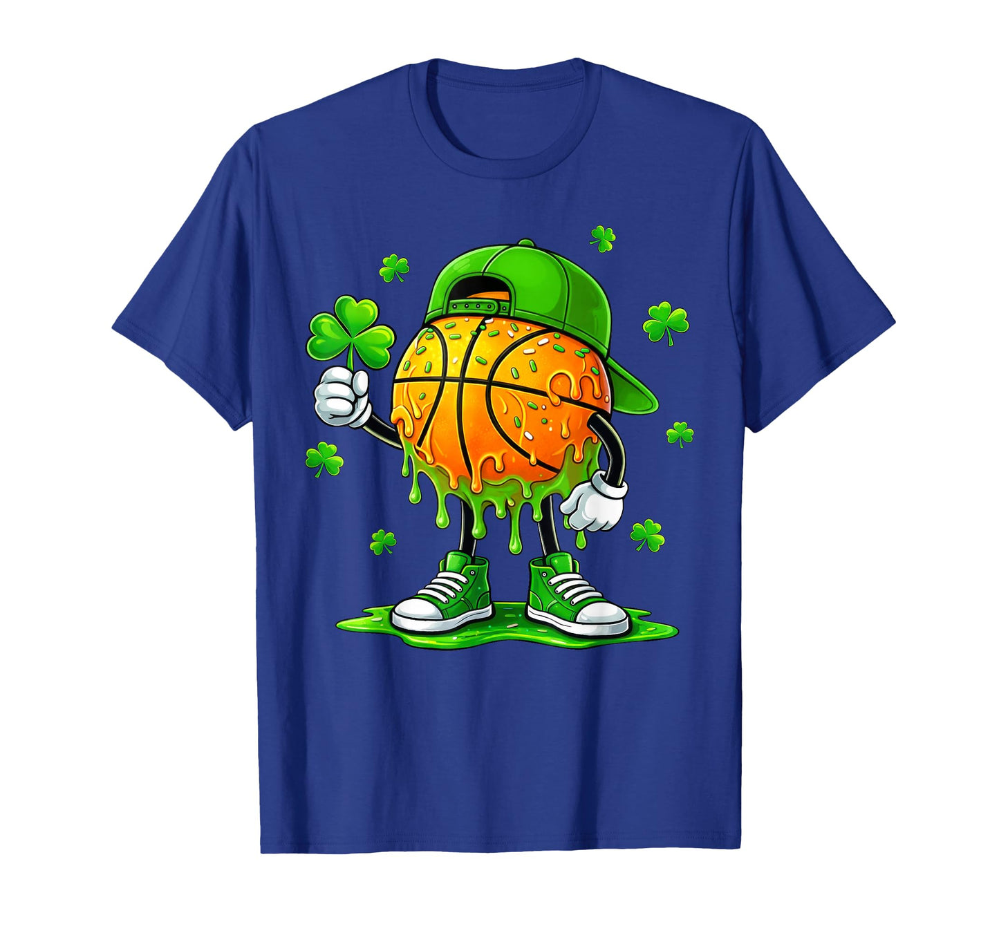 St Patricks Day Shamrock Irish Basketball Shirts Boys Men T-Shirt