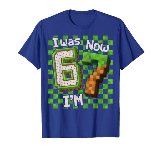 I was 6 Now I'm Seven 7 Year Old Birthday Boy Gamer Boys Kid T-Shirt