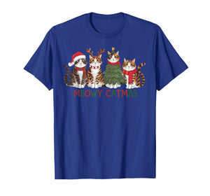 Meowy Catmas Cat Christmas Cute Kitten Cats Santa Hat Xmas T-Shirt
