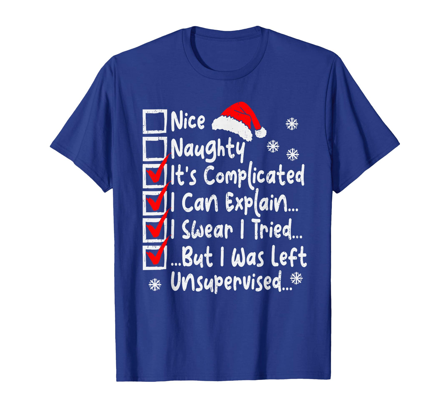 Nice Naughty Multi Checklist Funny Christmas List Family T-Shirt