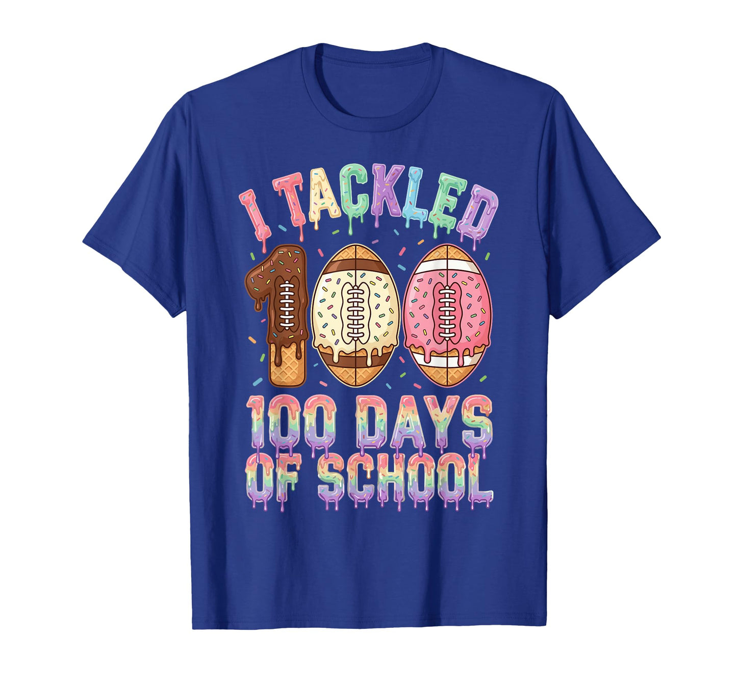 I Tackled 100 Days of School Football 100th Day for Boys T-Shirt