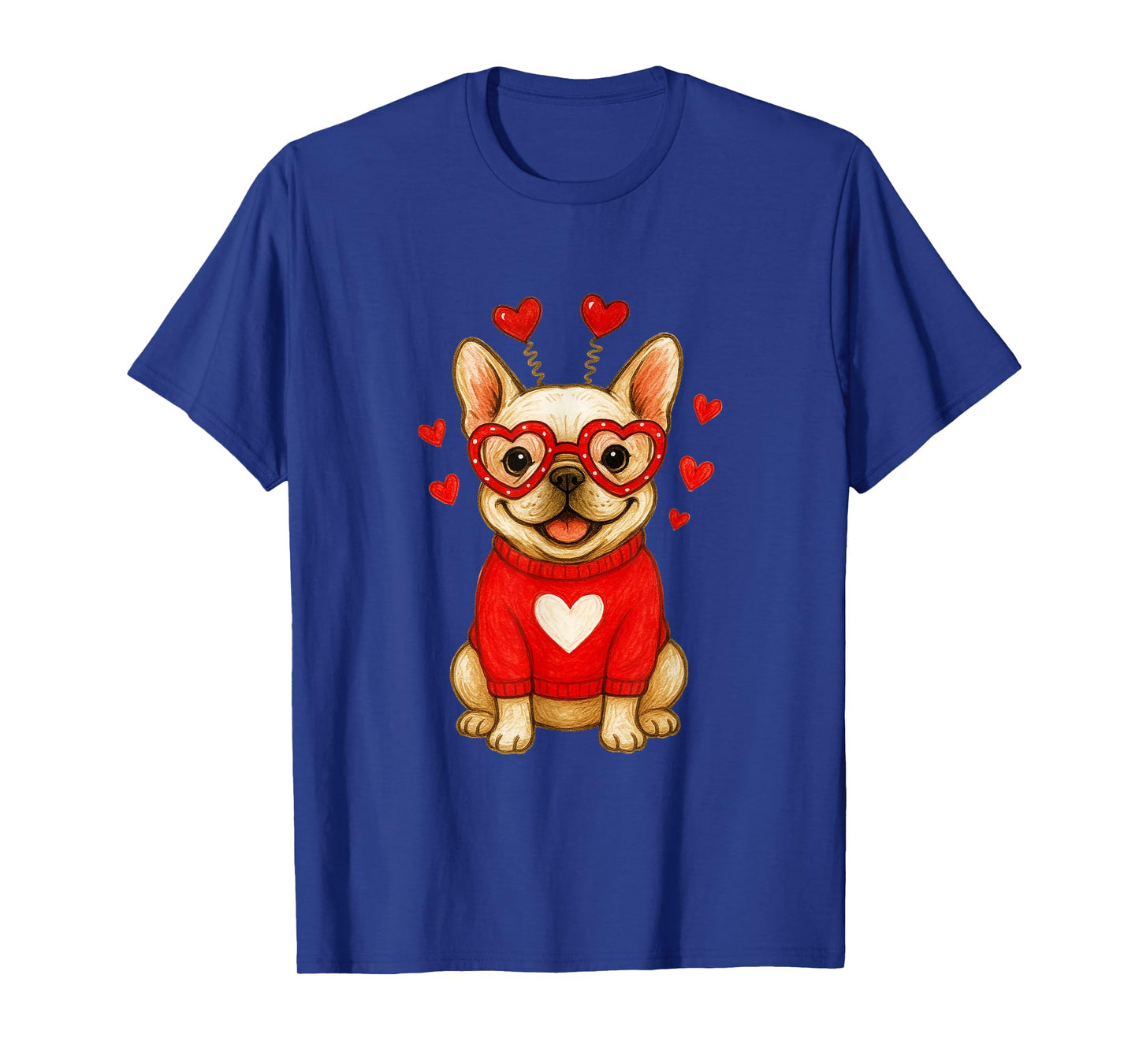 Cute Valentine Dog for Love Couples: French Bulldog T-Shirt