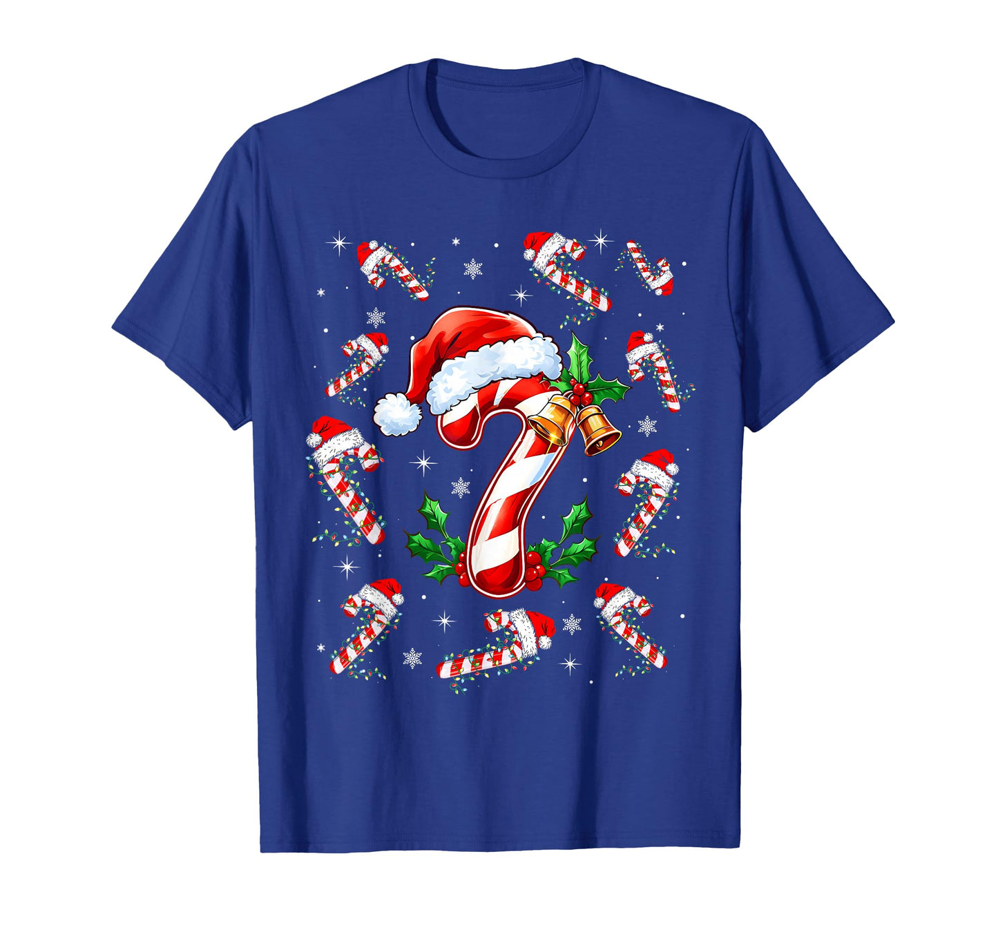 Christmas Fun Six Seven 6 7 Meme Slang Couples Candy Cane T-Shirt