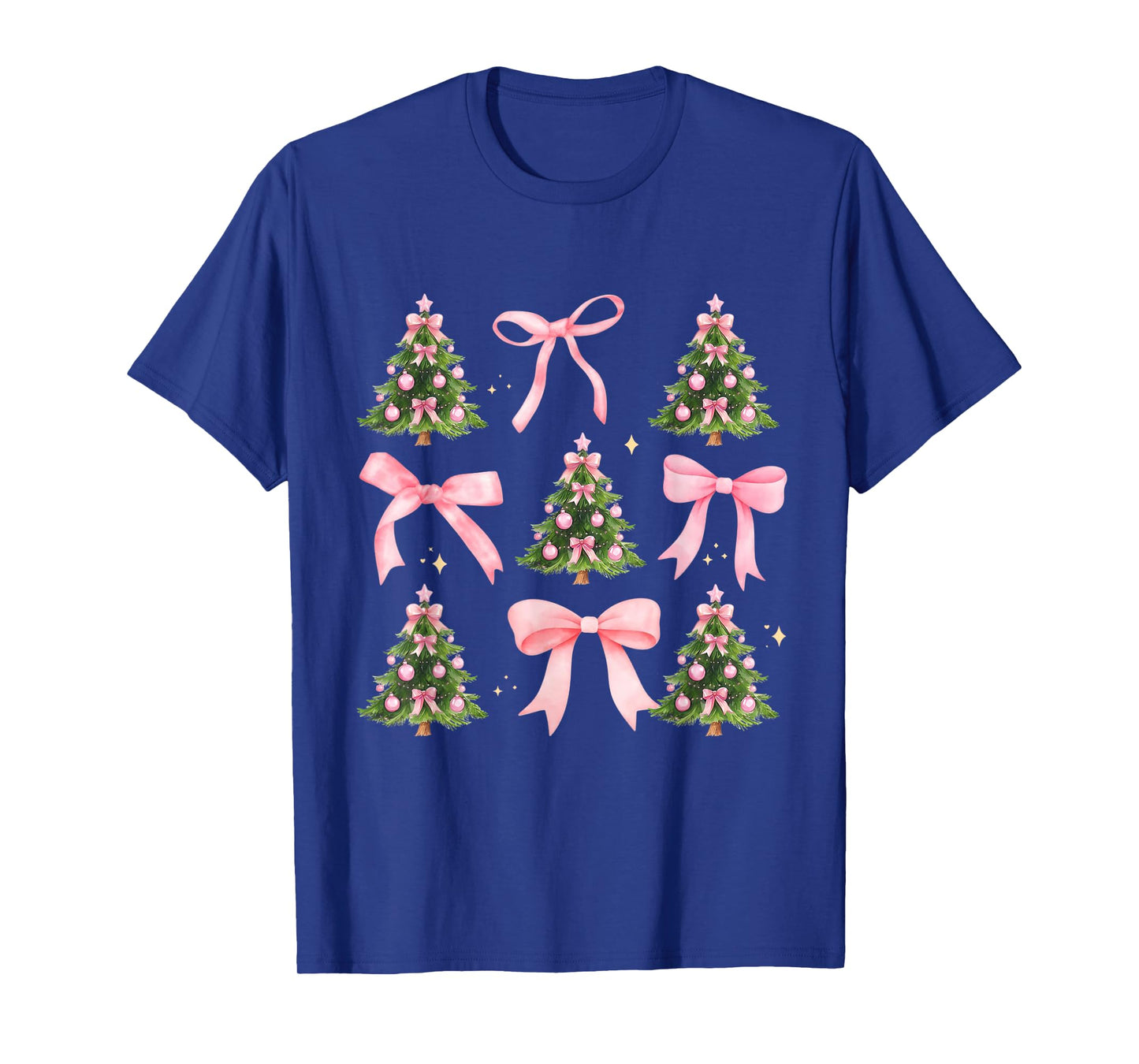 Funny Coquette Bow Christmas Tree Xmas Holiday Womens Girl T-Shirt