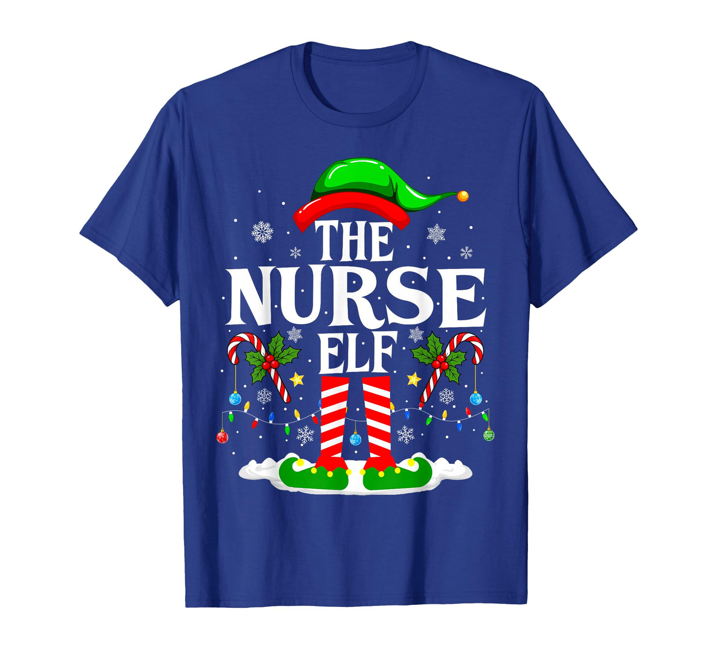 The Nurse Elf Christmas Nursing Funny RN Christmas Nurse T-Shirt
