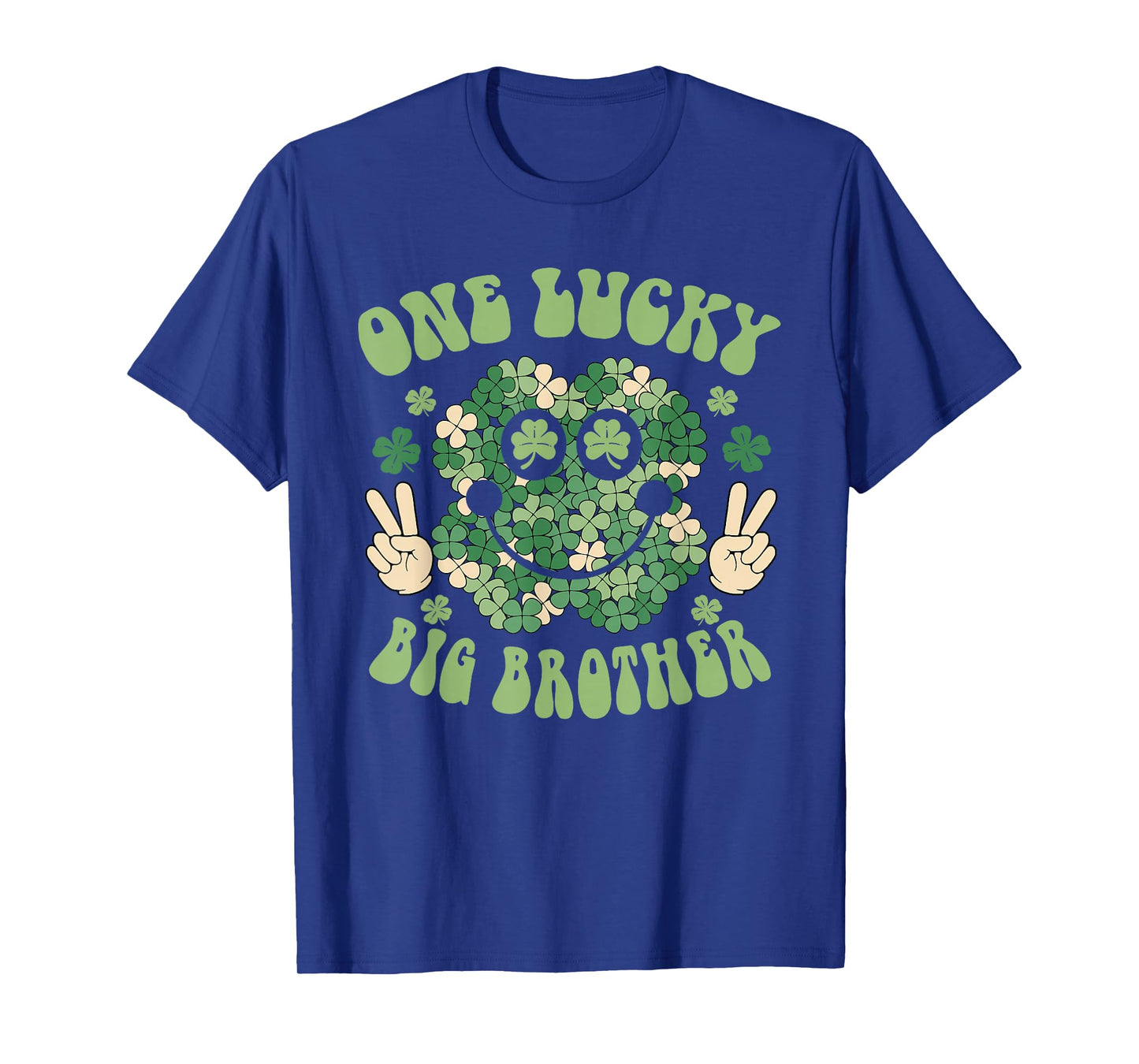 St Patricks Day Family Matching Groovy One Lucky Big Brother T-Shirt