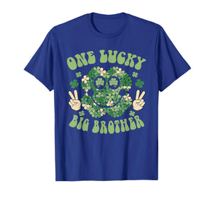 St Patricks Day Family Matching Groovy One Lucky Big Brother T-Shirt