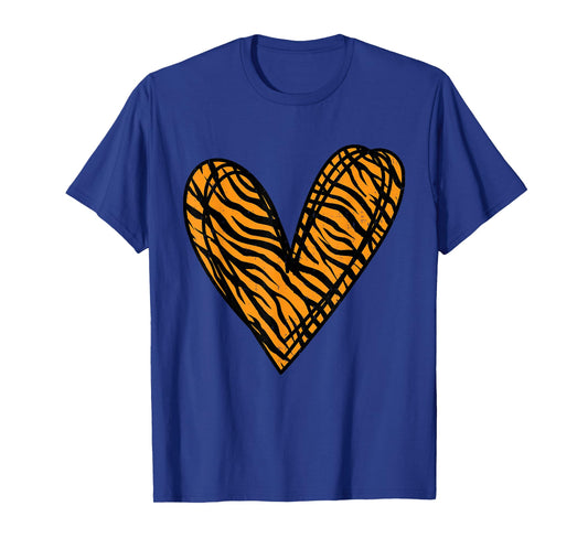 Heart Tiger Print Wild Love Animal Valentines Day Jungle T-Shirt