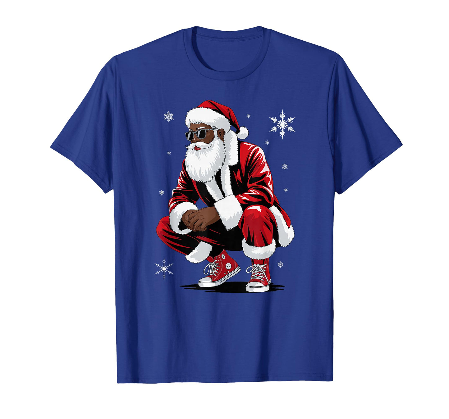African American Christmas Pajama Xmas Afro Santa Claus T-Shirt