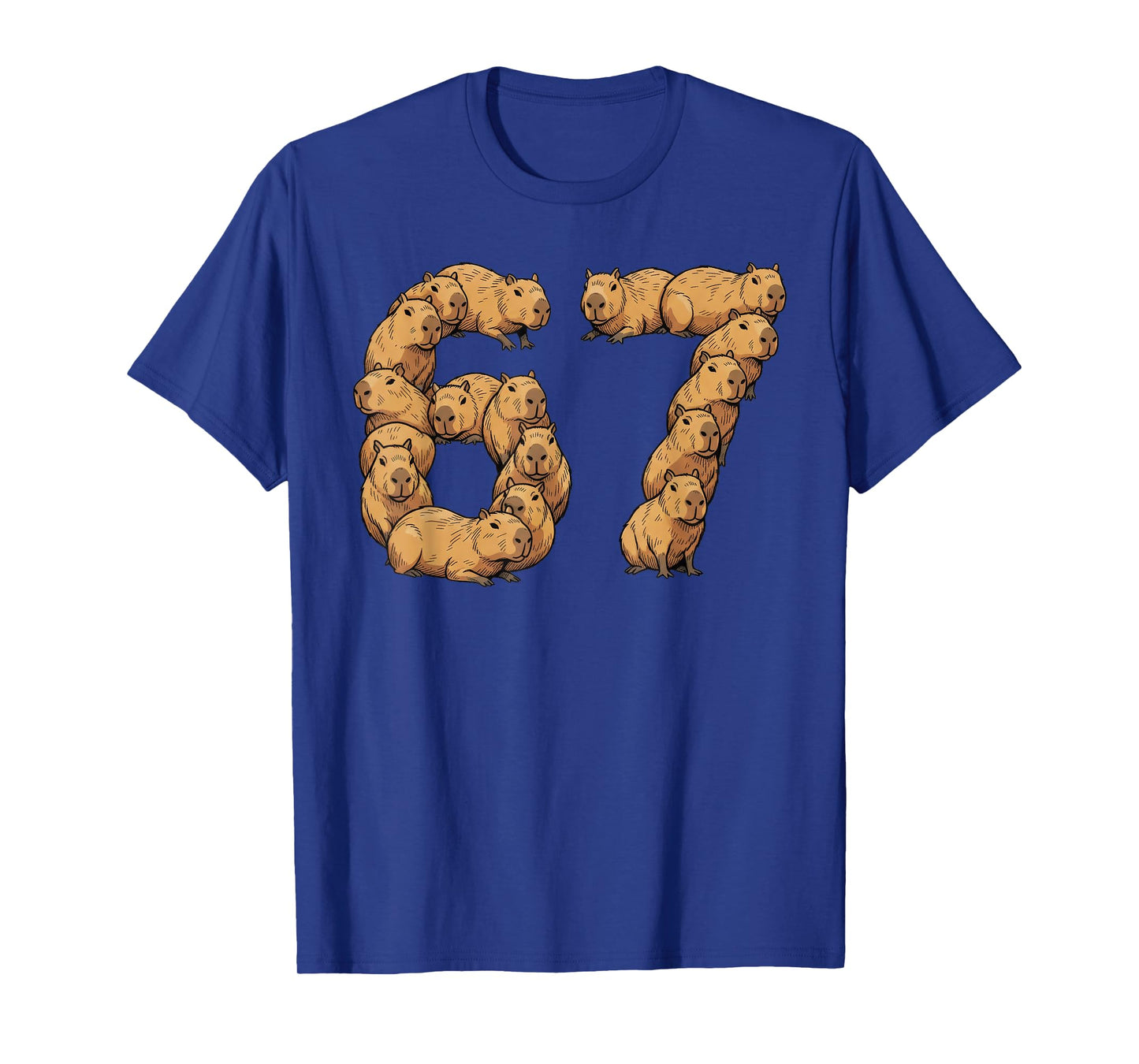 Funny Capybara 6 7 Meme Six Seven Love River Hog T-Shirt