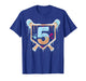 Baseball 5 Year Old Ice Cream Drip 5th Birthday Boy Number 5 T-Shirt