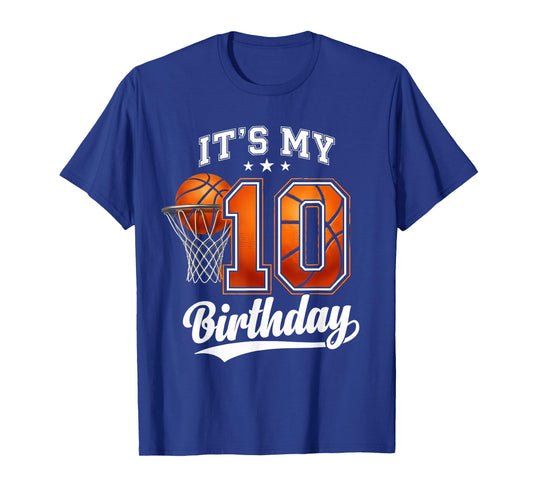 It's My 10th Birthday Basketball Theme 10 Years Old Birthday T-Shirt