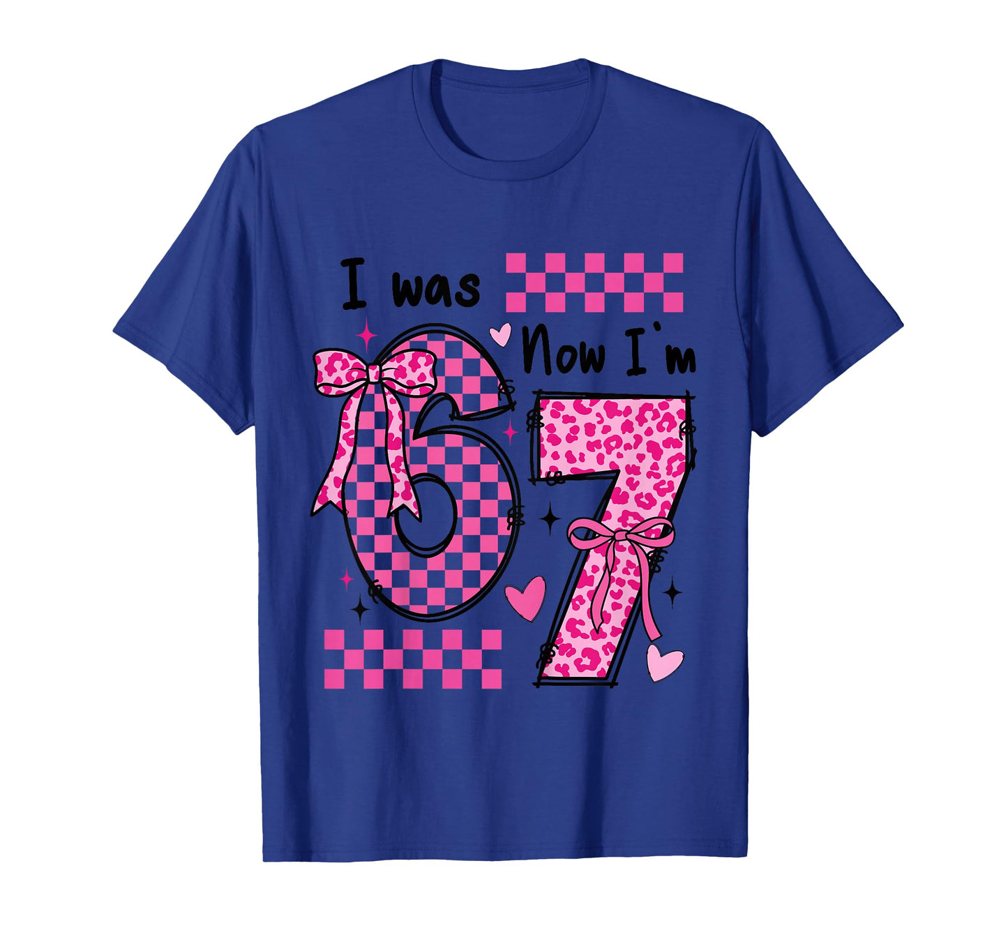 7th Birthday Girl Outfit I was 6 Now Im 7 Year Old Seven T-Shirt