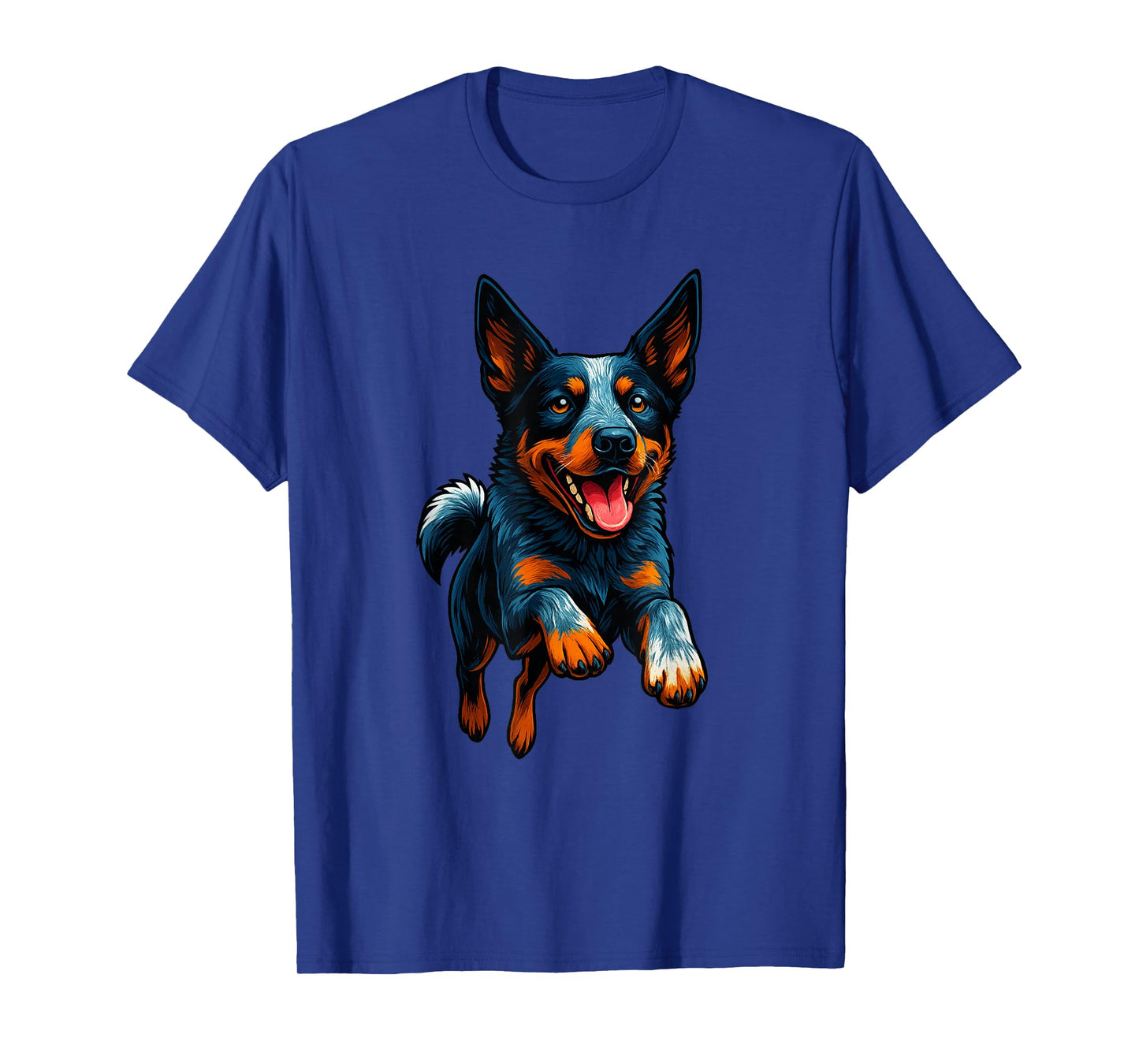 Funny Blue Heeler Dog Jumping Design Blue Heeler Lovers T-Shirt