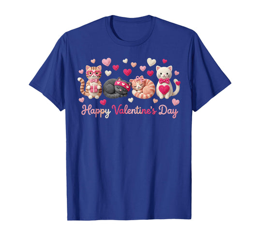 Cute Cats Happy Valentine Kitten Lover Holiday T-Shirt