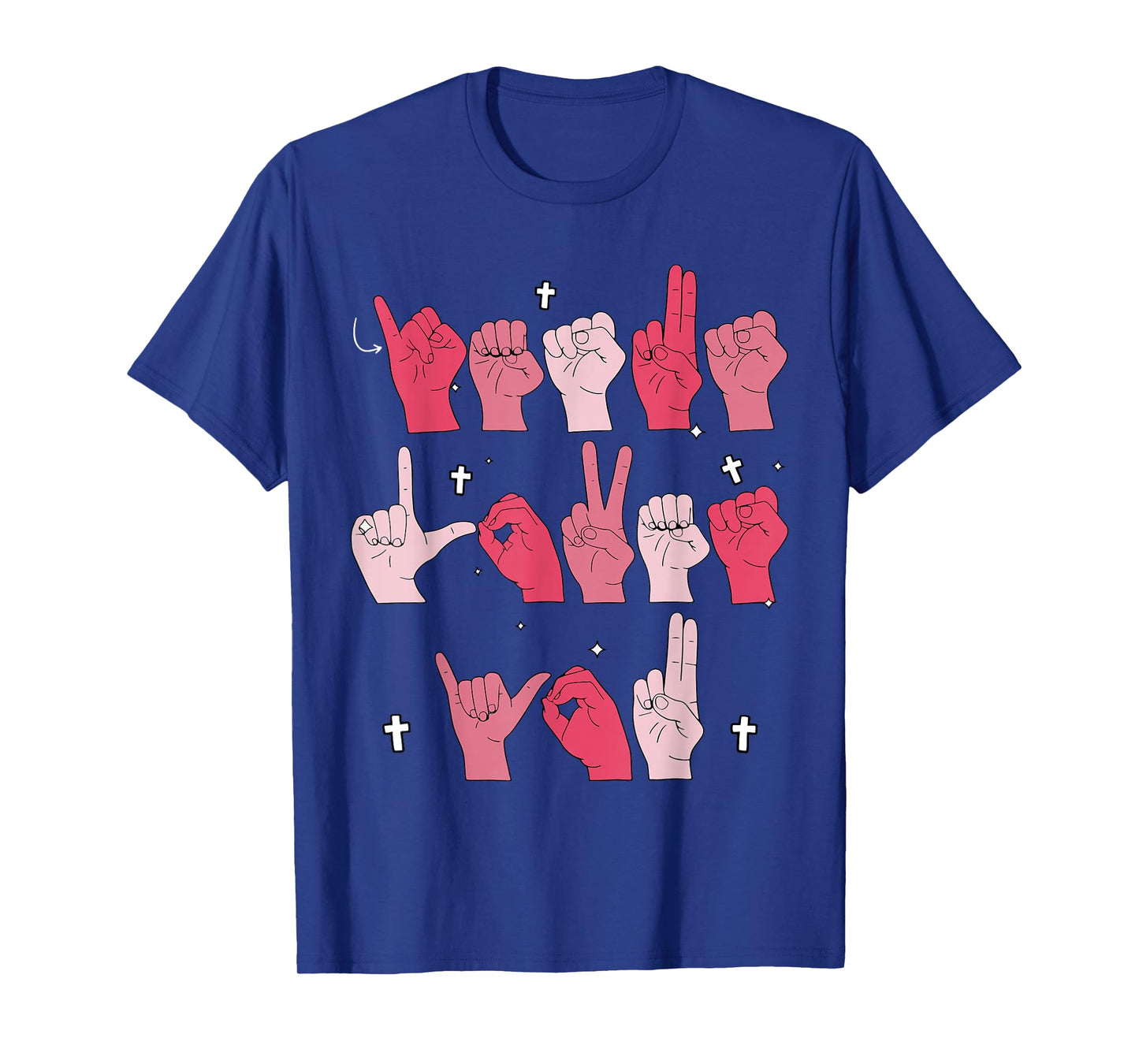 Jesus Loves You ASL Sign Language Christian Valentine Women T-Shirt