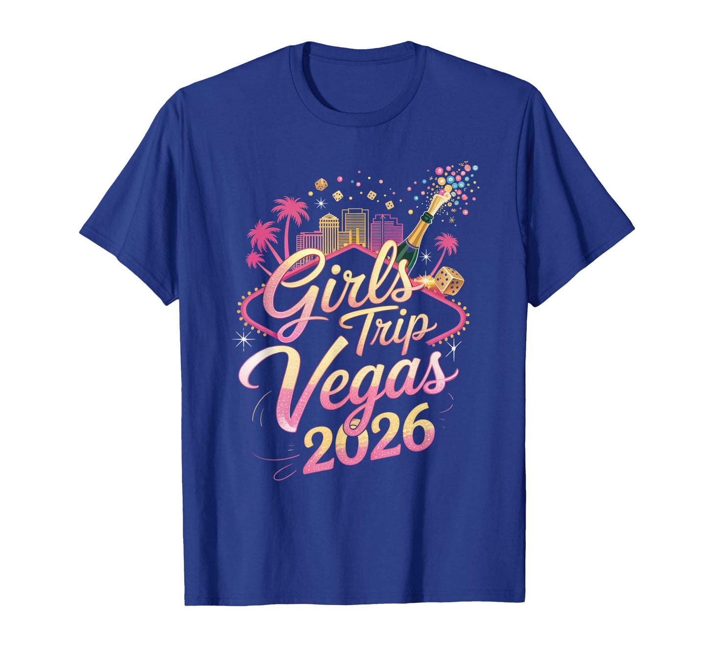 Girls Trip Vegas 2026 Confetti Party Crew T-Shirt