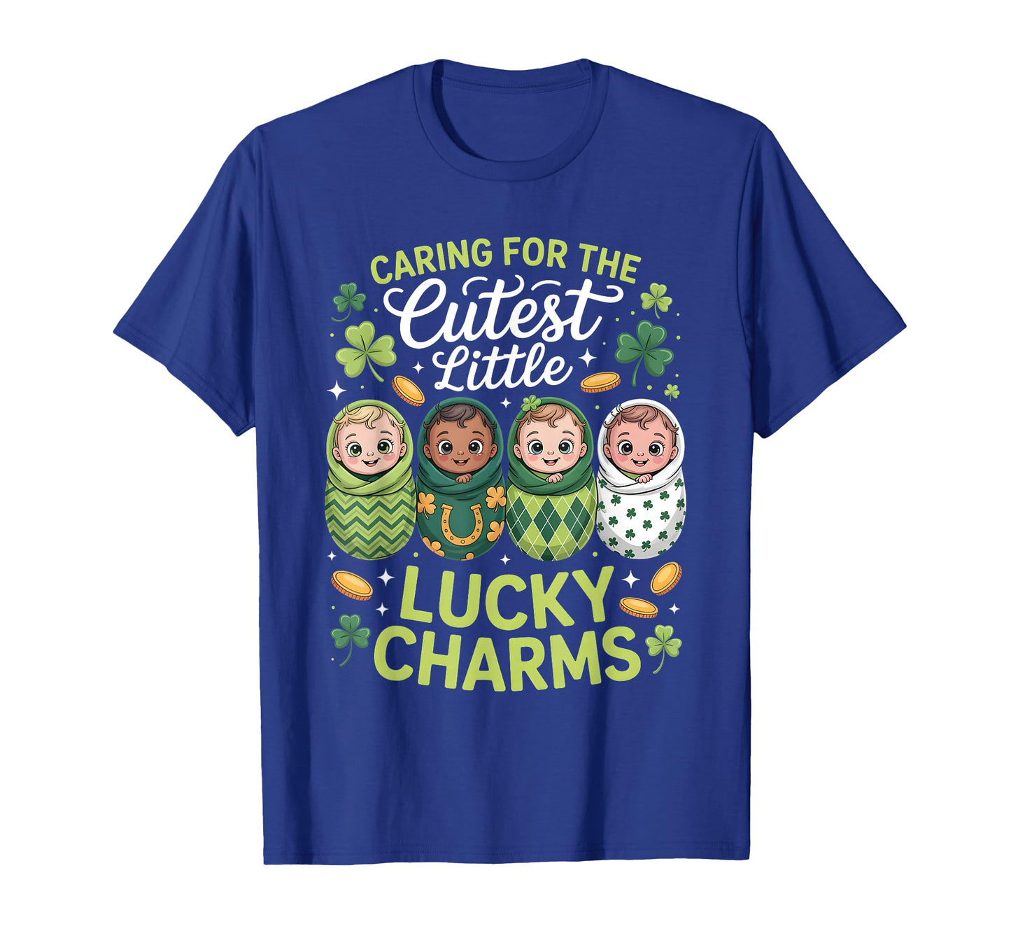 Caring for The Cutest Little Lucky Charms NICU St Patricks T-Shirt