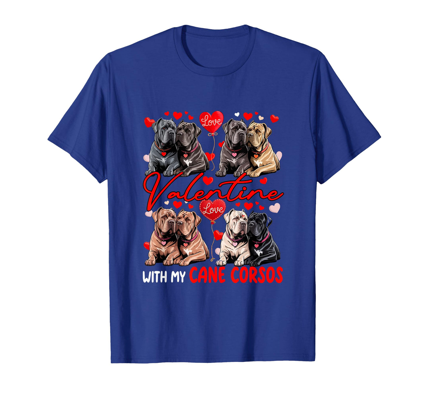 Valentine with My Cane Corsos Couple Dogs Costume Owner Kids T-Shirt