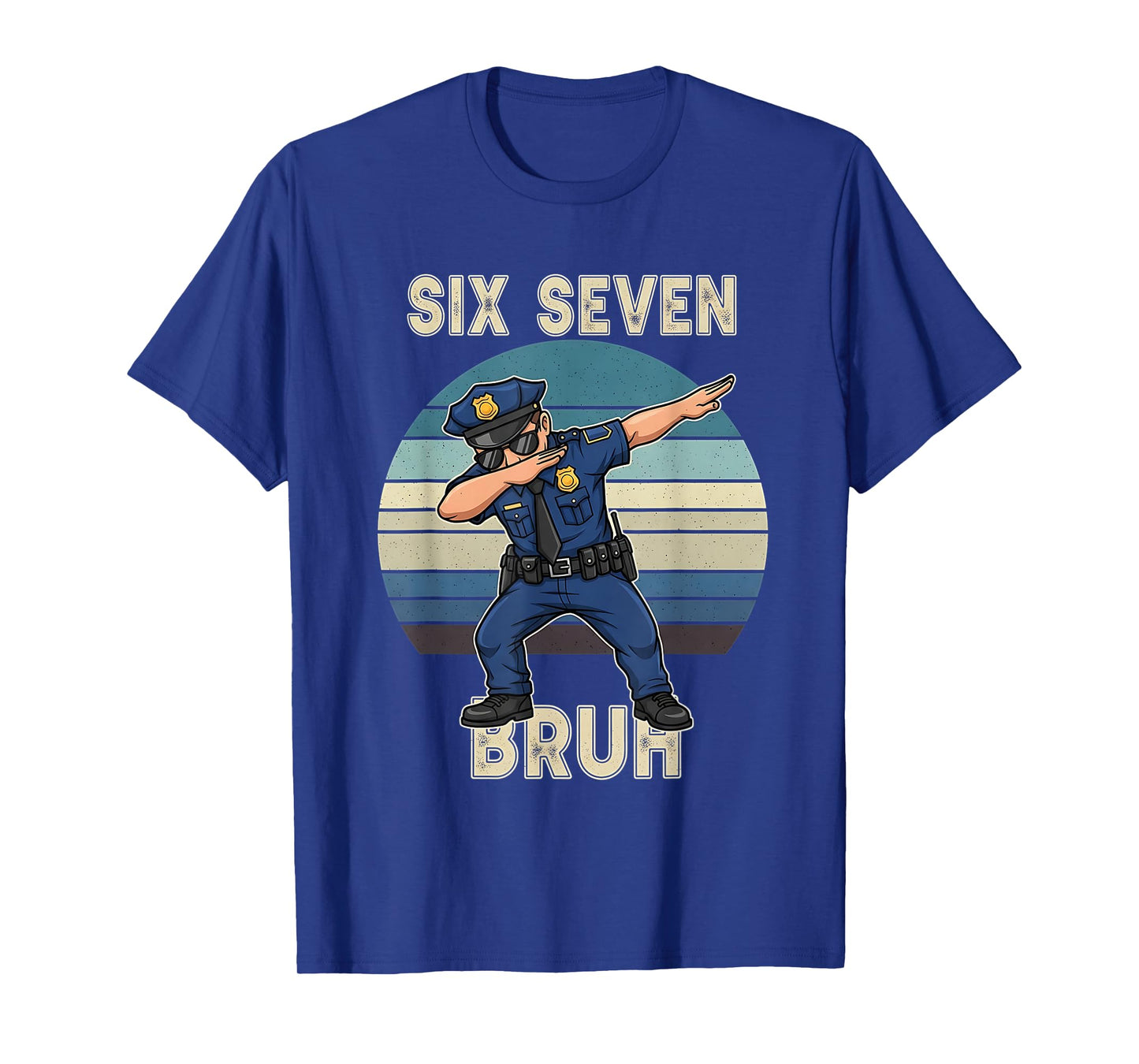 Vintage 67 Meme 6 7 Six Seven Policeman Police Officer Men T-Shirt