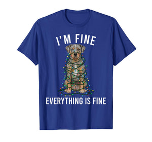 Catahoula Leopard Dog Christmas I'm Fine Everything is Fine T-Shirt