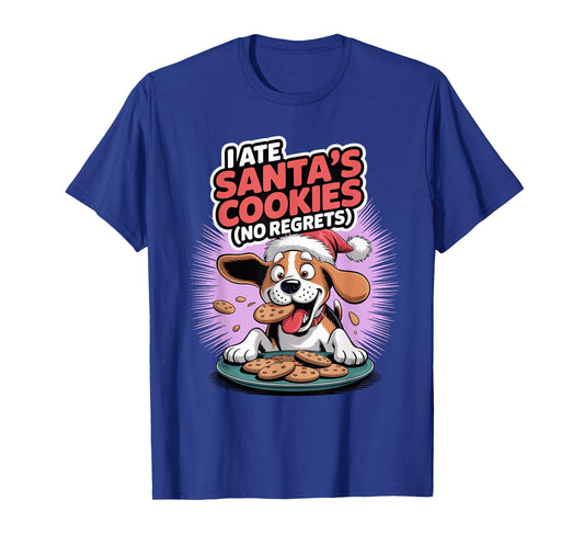 I Ate Santas Cookies Xmas Puppy Dog Funny Christmas Beagle T-Shirt