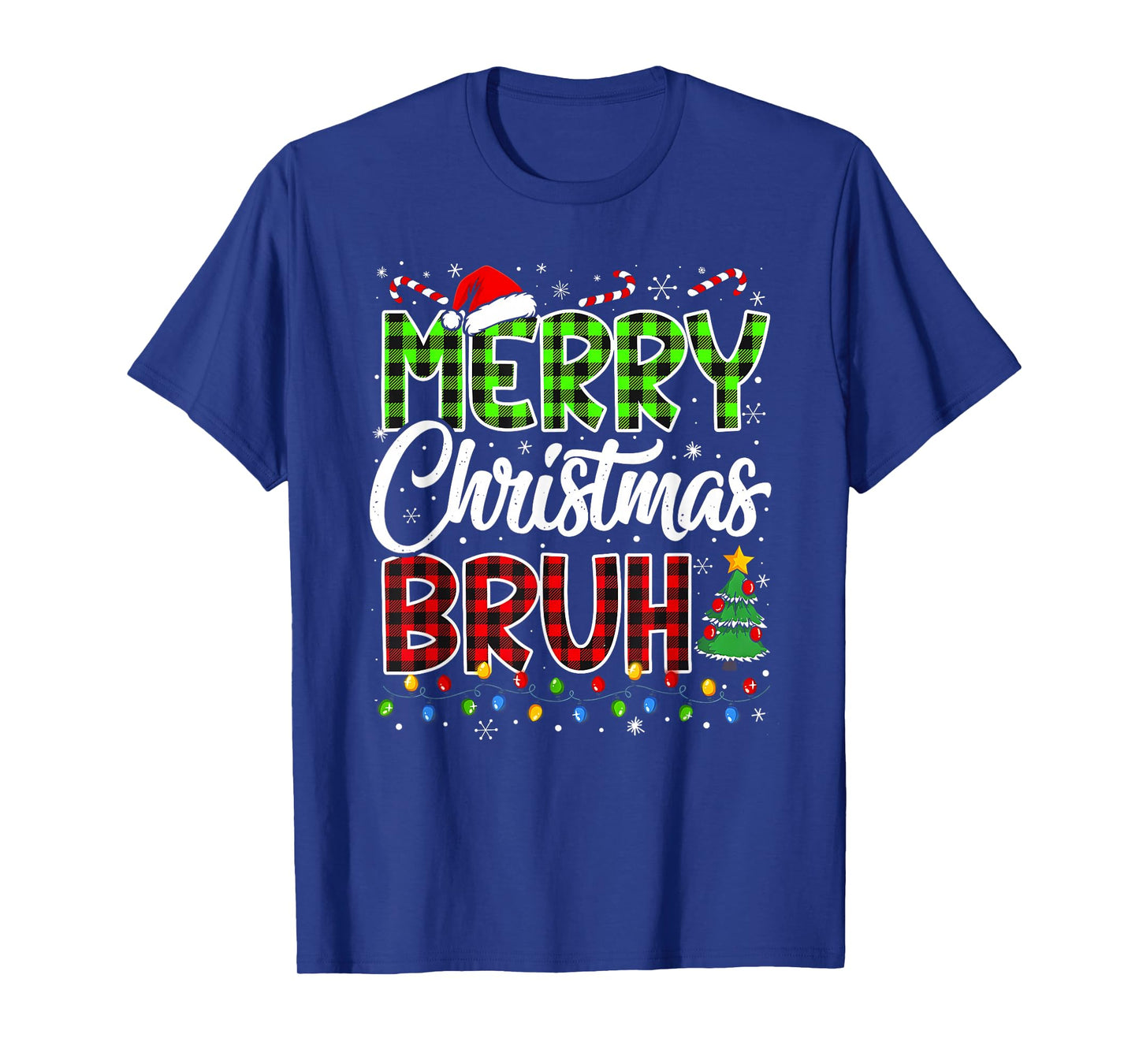 Merry Christmas Bruh Funny Teens Boys Kids Meme Xmas Lights T-Shirt
