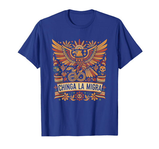 Chinga La Migra Retro Mexican Art Spanish Latino Immigrant T-Shirt