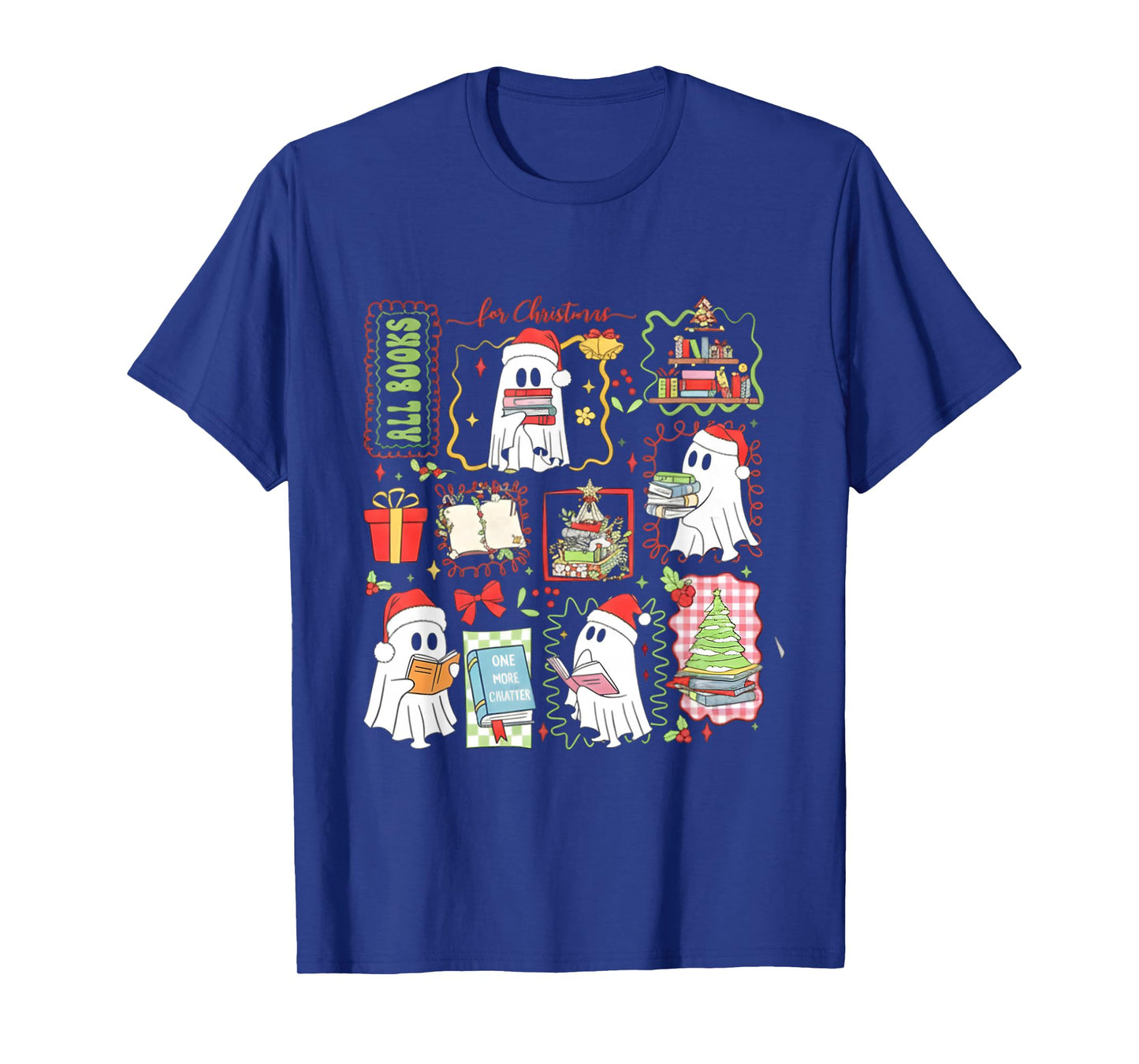 Christmas Book Ghost Xmas Book Ghost Book Lover, Book Club T-Shirt