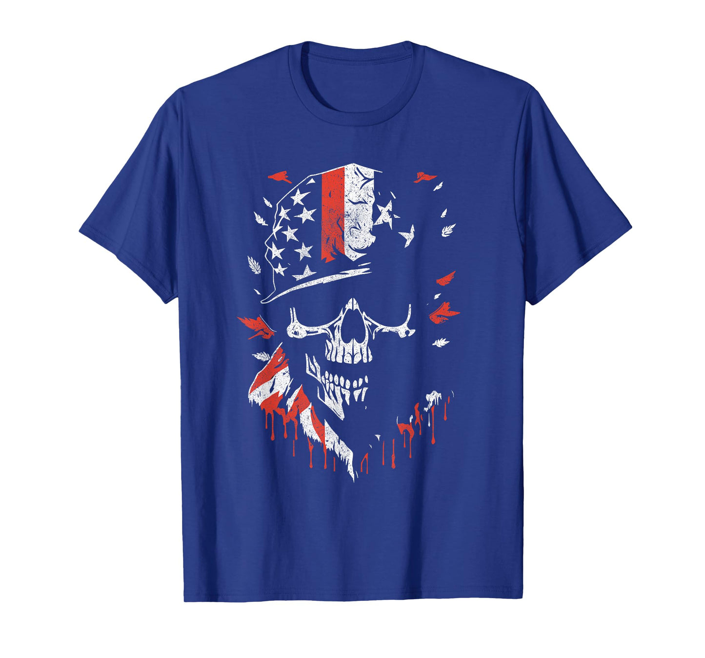 American Flag Skull Soldier Patriotic Military Graphic T-Shirt