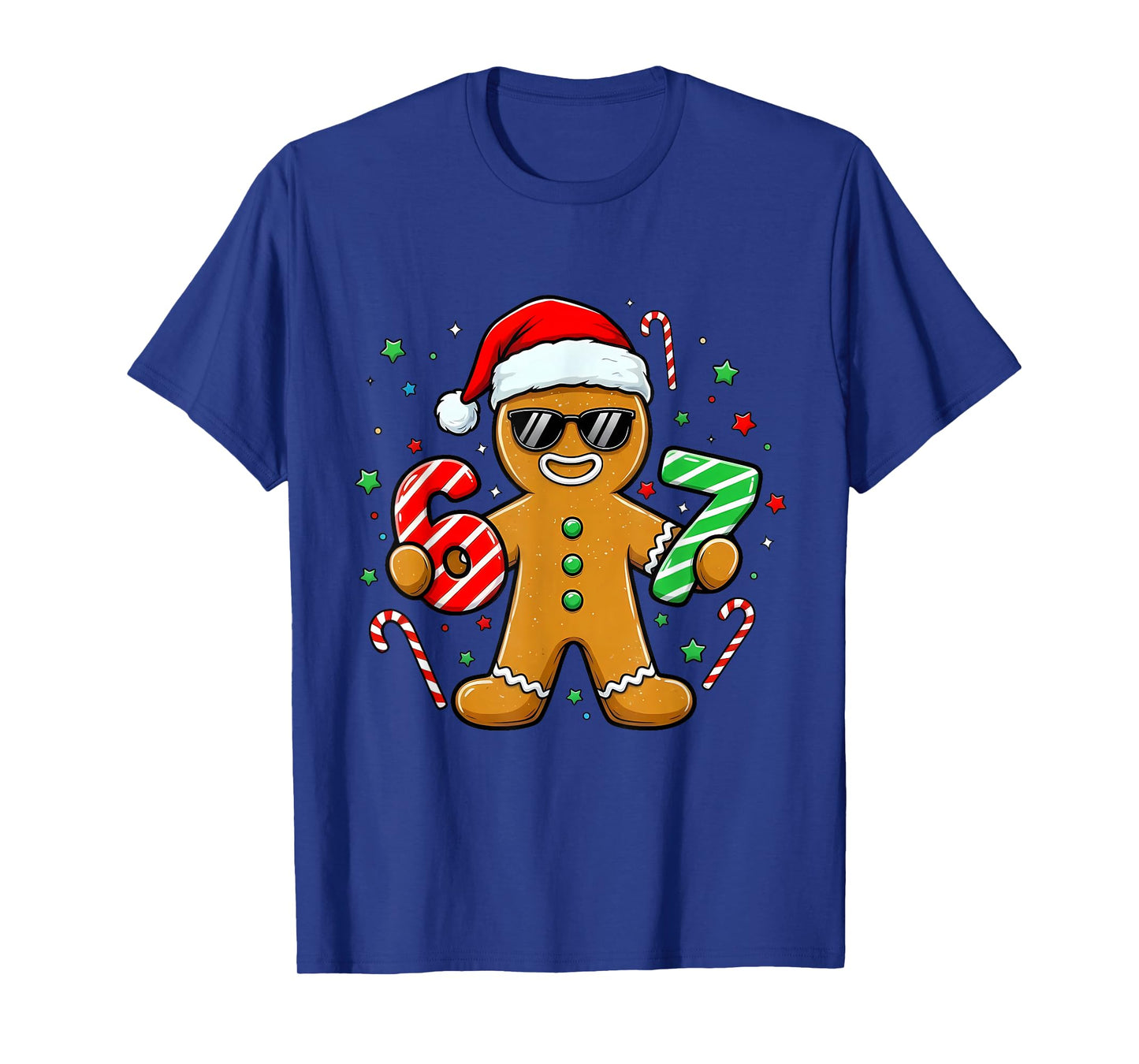 Funny Gingerbread Six Seven 67 Ice Cream Drip Christmas Boys T-Shirt
