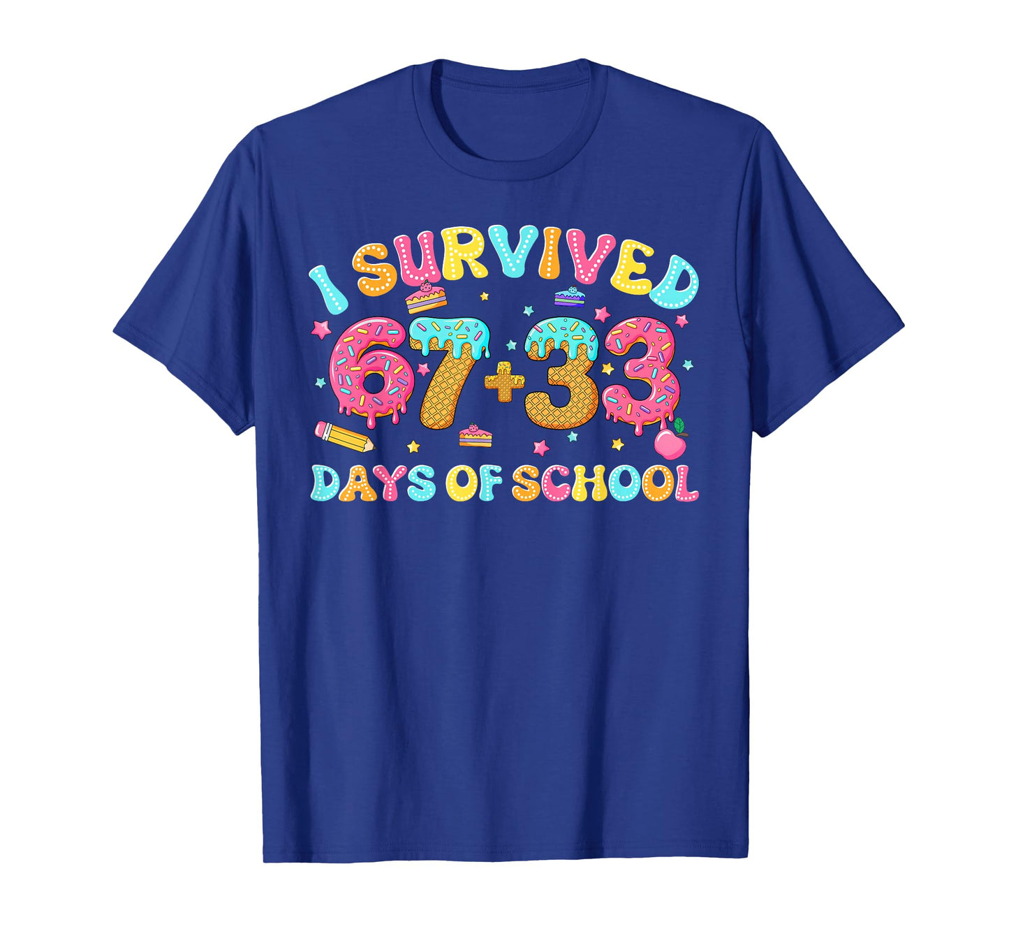 I Survived 67 + 33 Days of School Ice Cream Drip Girl Boy T-Shirt