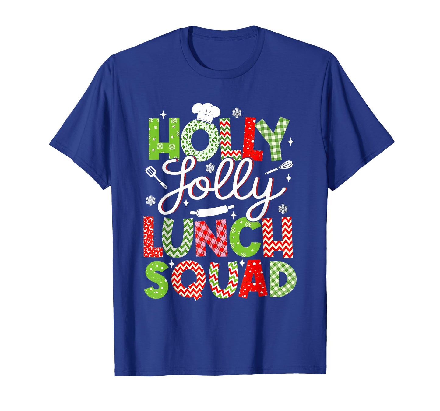 Holly Vintage Jolly Lunch Squad Cafeteria Lunch Lady Xmas T-Shirt