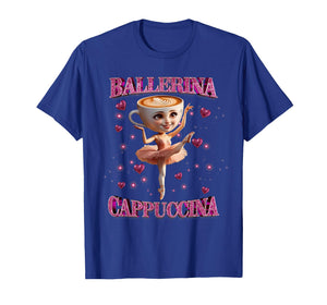Girls Kids Italian Brainrot Meme Ballerina Cappuccina T-Shirt