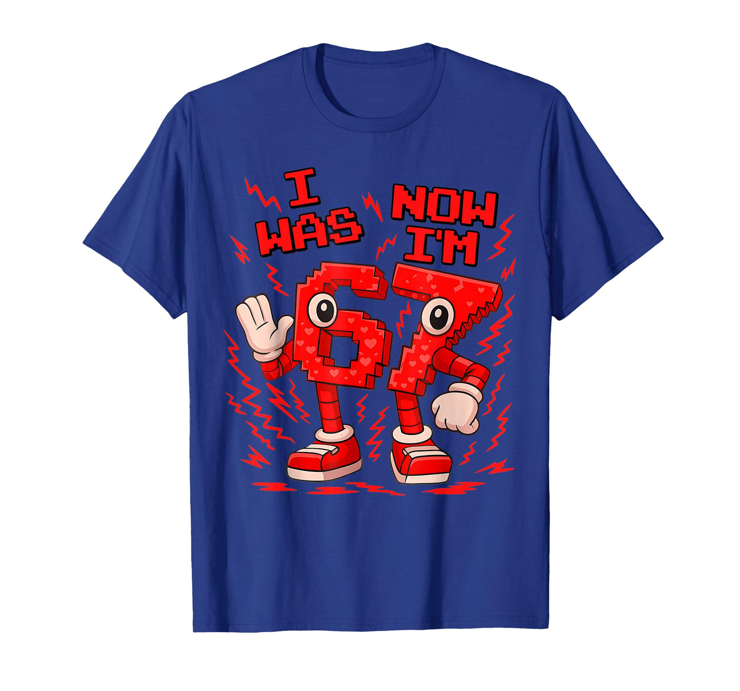 I was 6 Now I'm 7 Six Seven 7 Years Old Birthday Brainrot T-Shirt