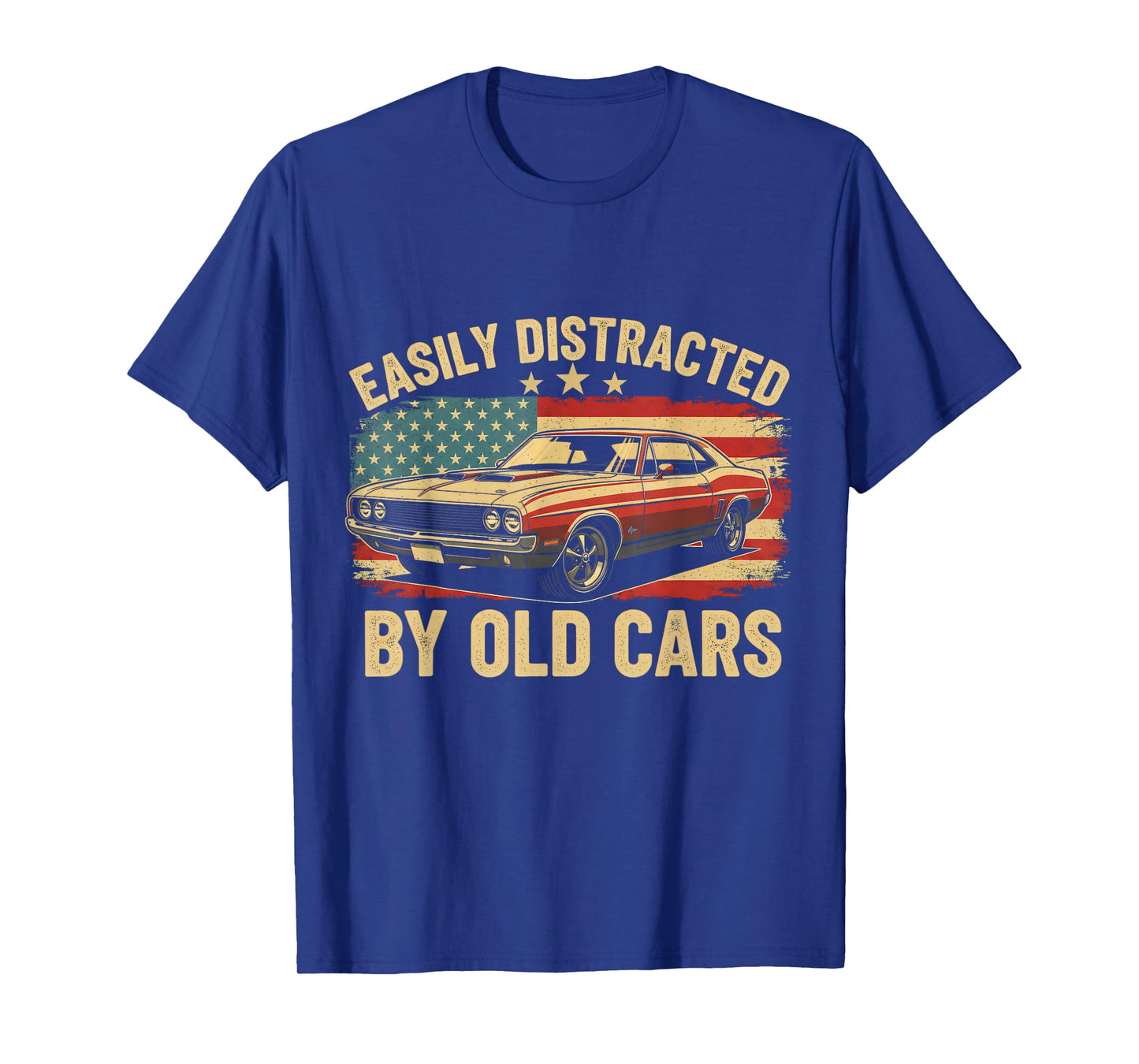 Easily Distracted by Old Cars Classic Car Funny Guy T-Shirt