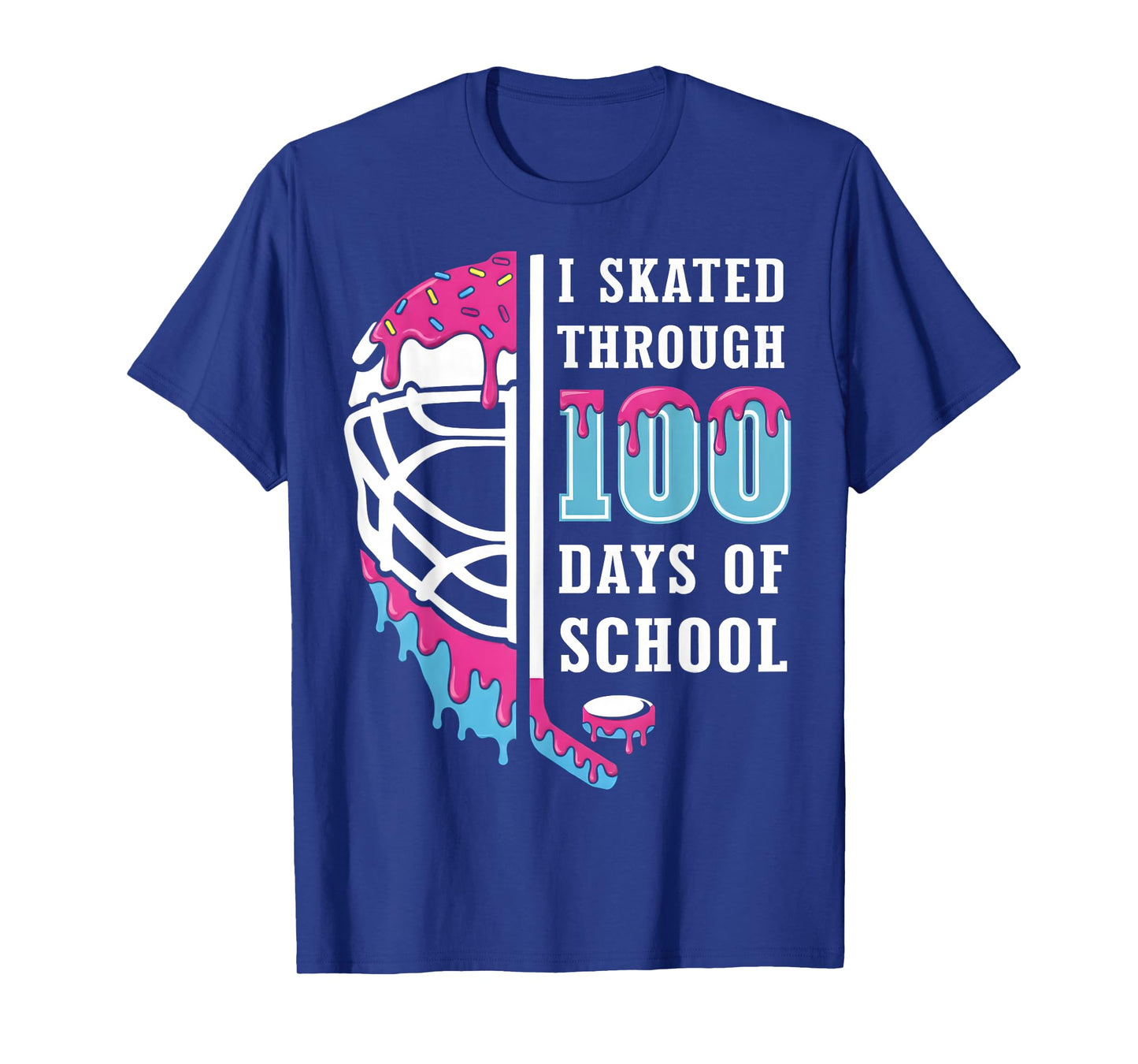 I Skated Through 100 Days of School Ice Hockey Boy 100th Day T-Shirt