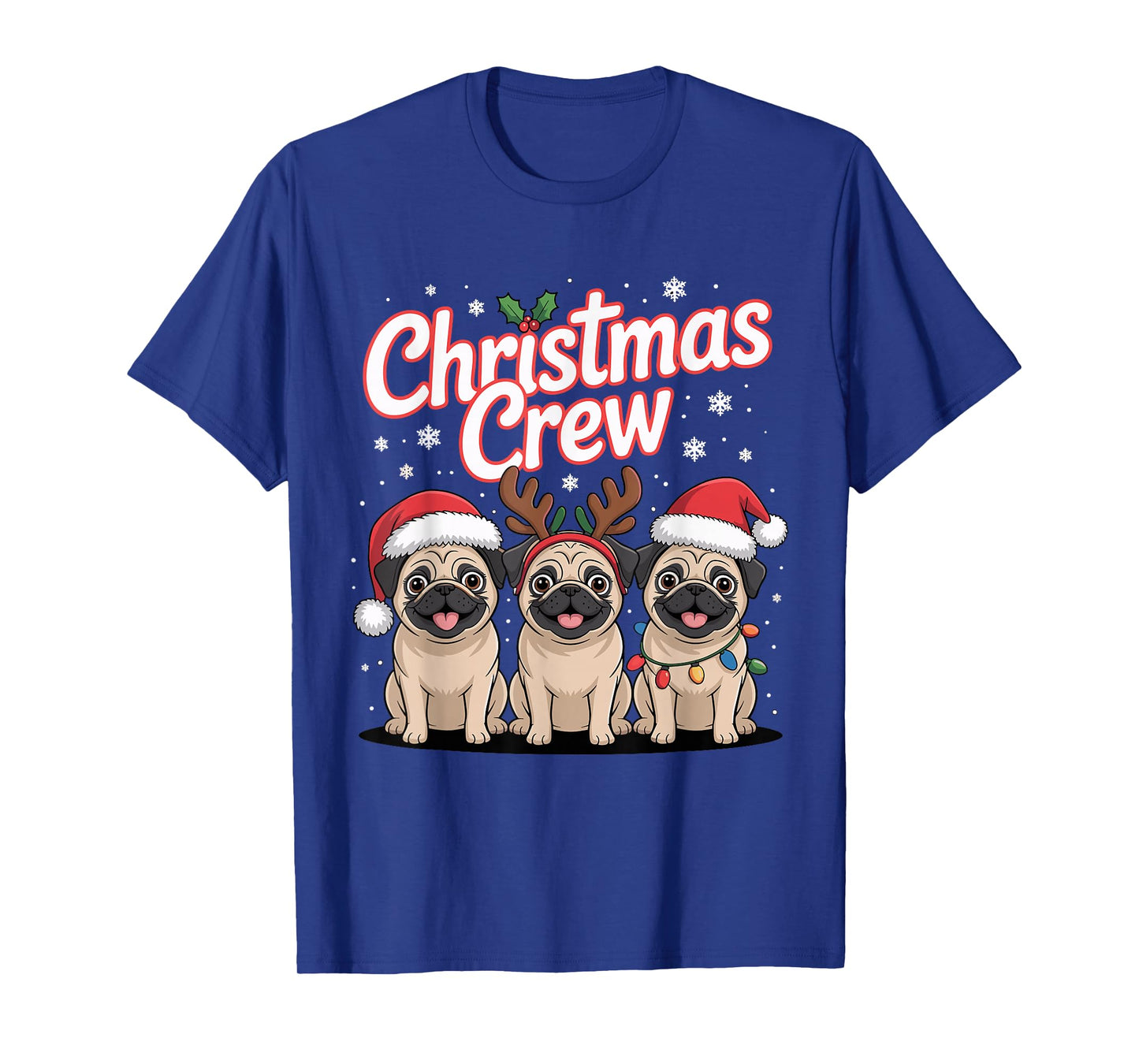Christmas Crew Xmas Puppy Small Dog Funny Christmas Pug T-Shirt