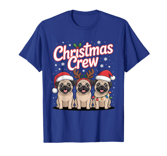 Christmas Crew Xmas Puppy Small Dog Funny Christmas Pug T-Shirt
